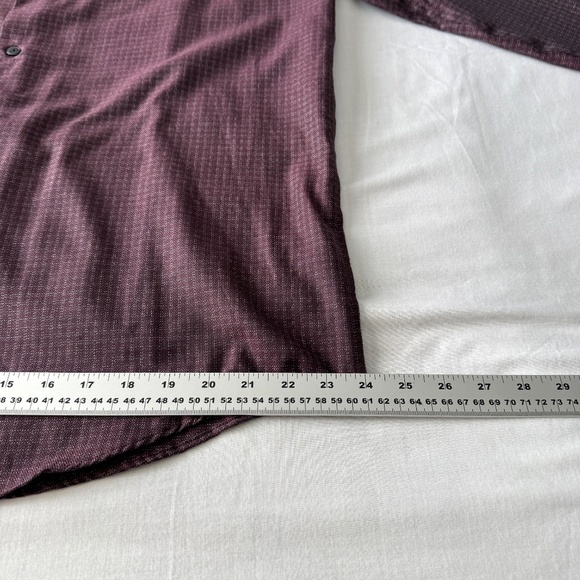 JOE Joseph Abboud Men's XLT Button‎ Shirt Herringbone Check Burgundy-Plum Soft - Picture 12 of 13